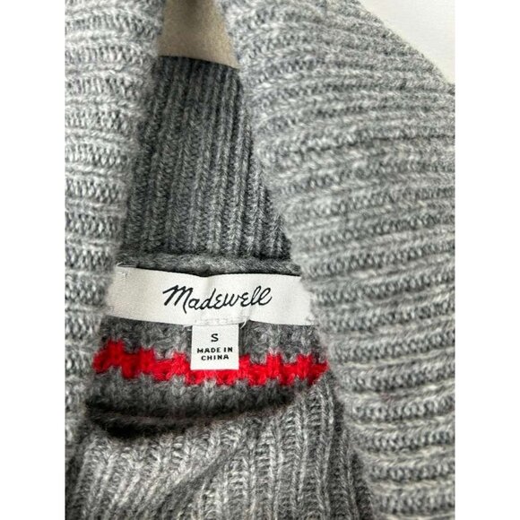 Madewell Women's Small 100% Merino Wool Waffle Knit Turtleneck Striped - Picture 4 of 13